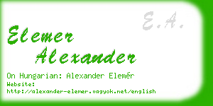 elemer alexander business card