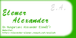 elemer alexander business card